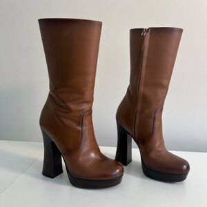 Michael Kors Collection Shoes | Emmy Varnished Leather Platform Boot